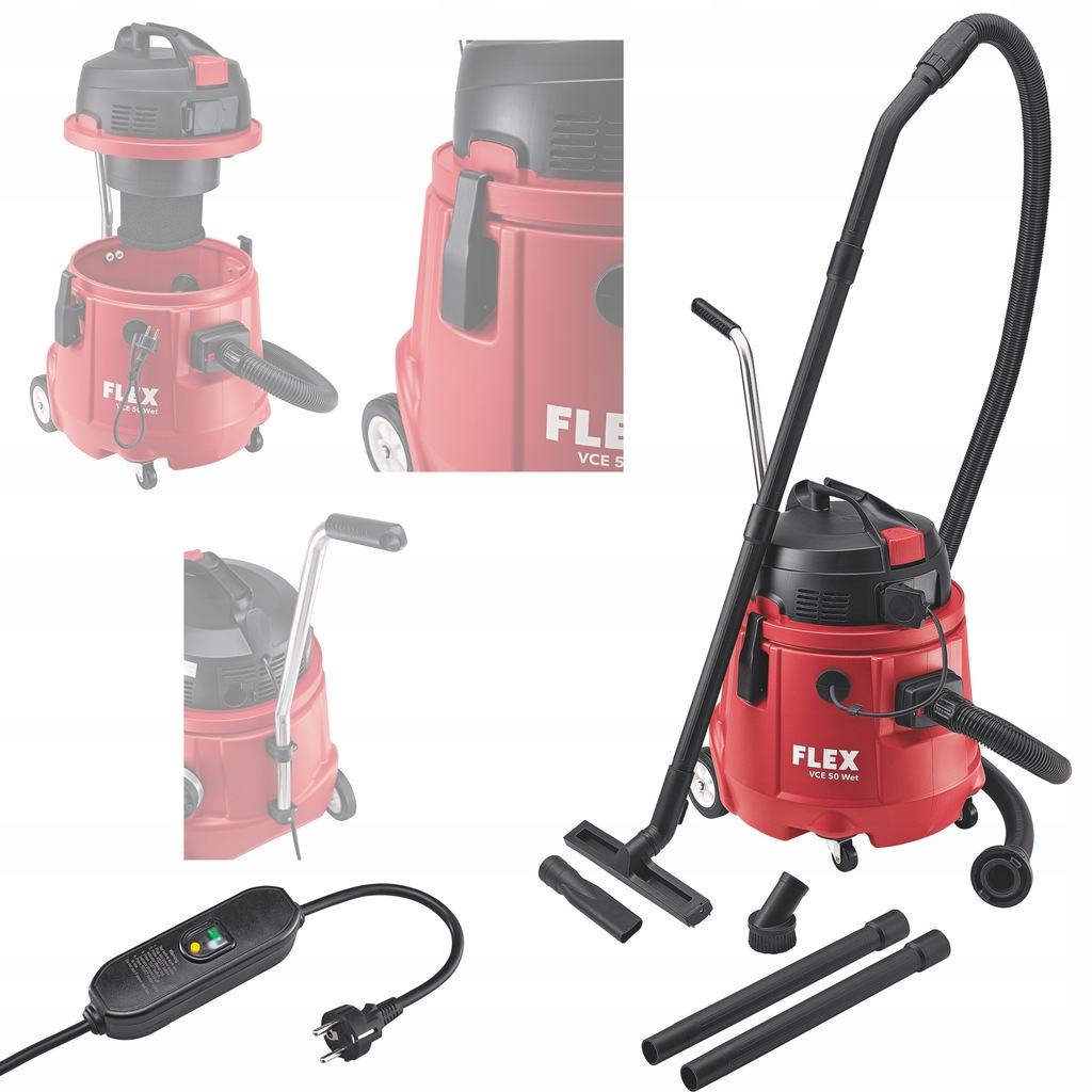 ODKURZACZ DO PRACY NA MOKRO Z WBUDOWANĄ POMPĄ WODNĄ FLEX 50l VCE 50 WET