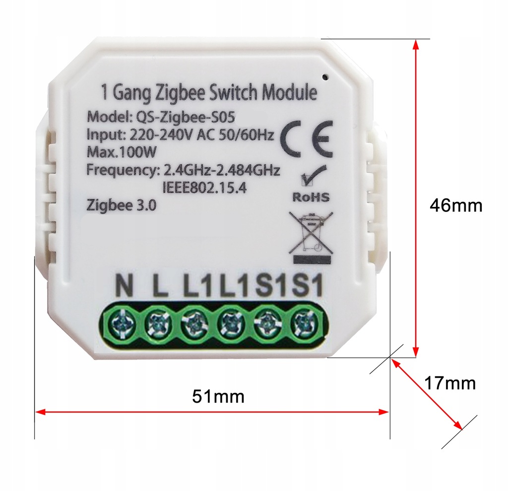 Купить Разрешенное реле 1 канал ZigBee TUYA LN: отзывы, фото и ...