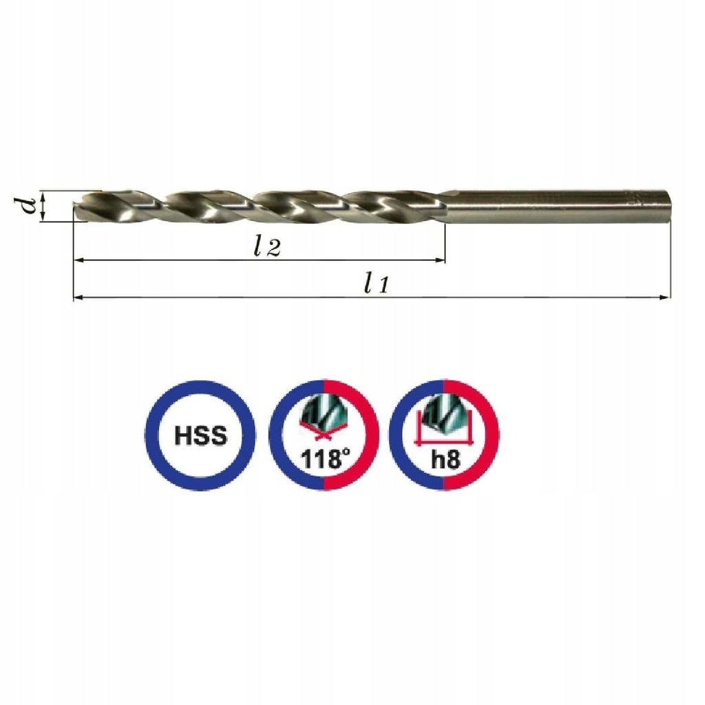 WIERTŁO 2,8 mm DŁUGIE DO METALU HSS POLSKIE