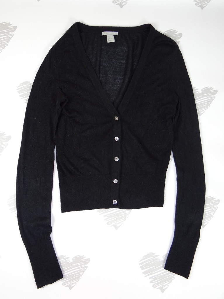 H&M sweter guziki 20% angora 36 S (165/88)