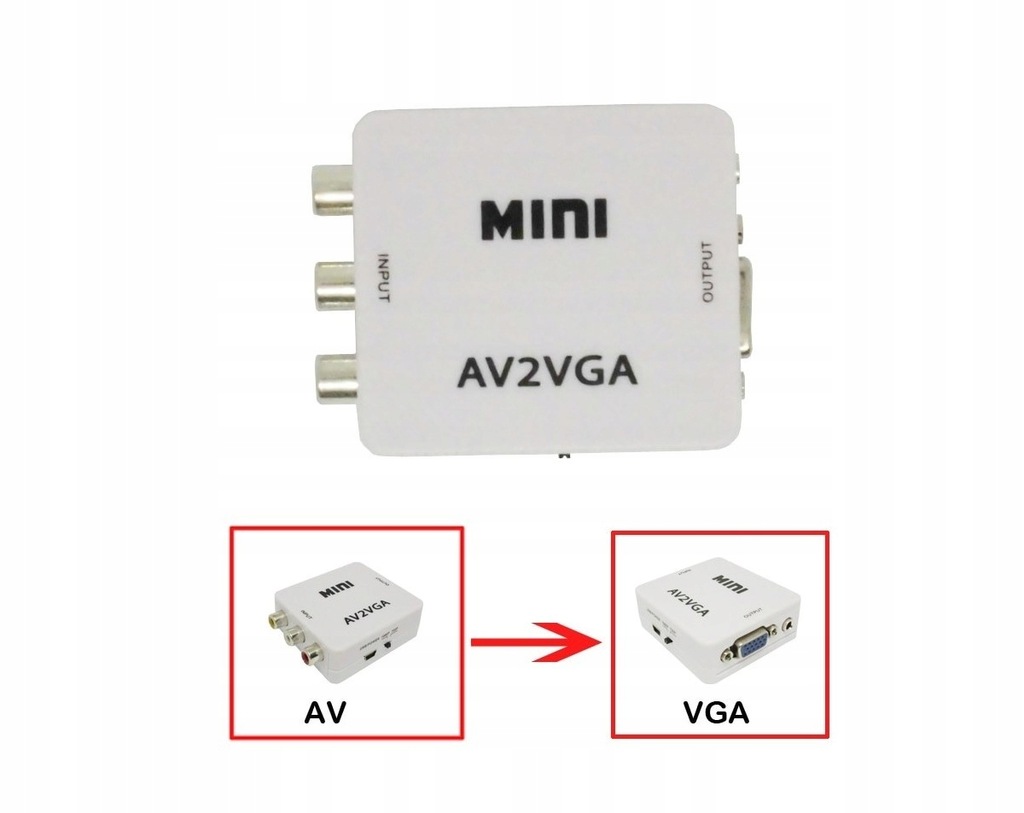 Купить Композитный видеоконвертер CVBS AV в VGA D-SUB: отзывы, фото, характеристики в интерне-магазине Aredi.ru