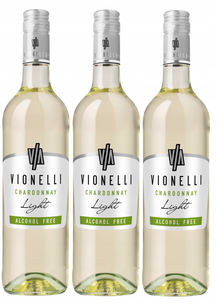 Wino Włoskie Vionelli Chardonnay 0% zestaw 3 win