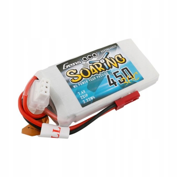 450mAh 7.4V 30C SOARING Gens Ace JST-SYP