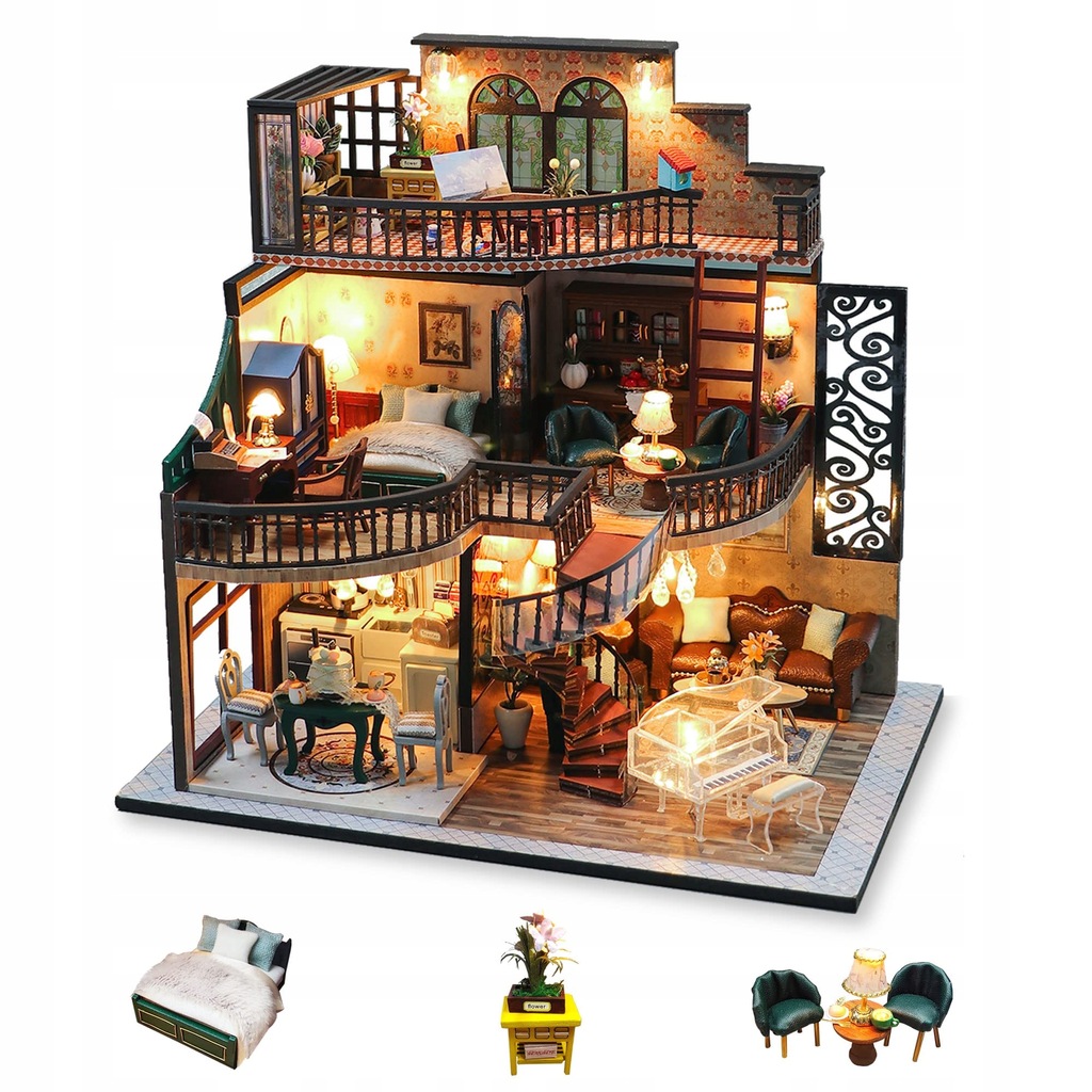 MINIATUROWY DOMEK DLA LALEK