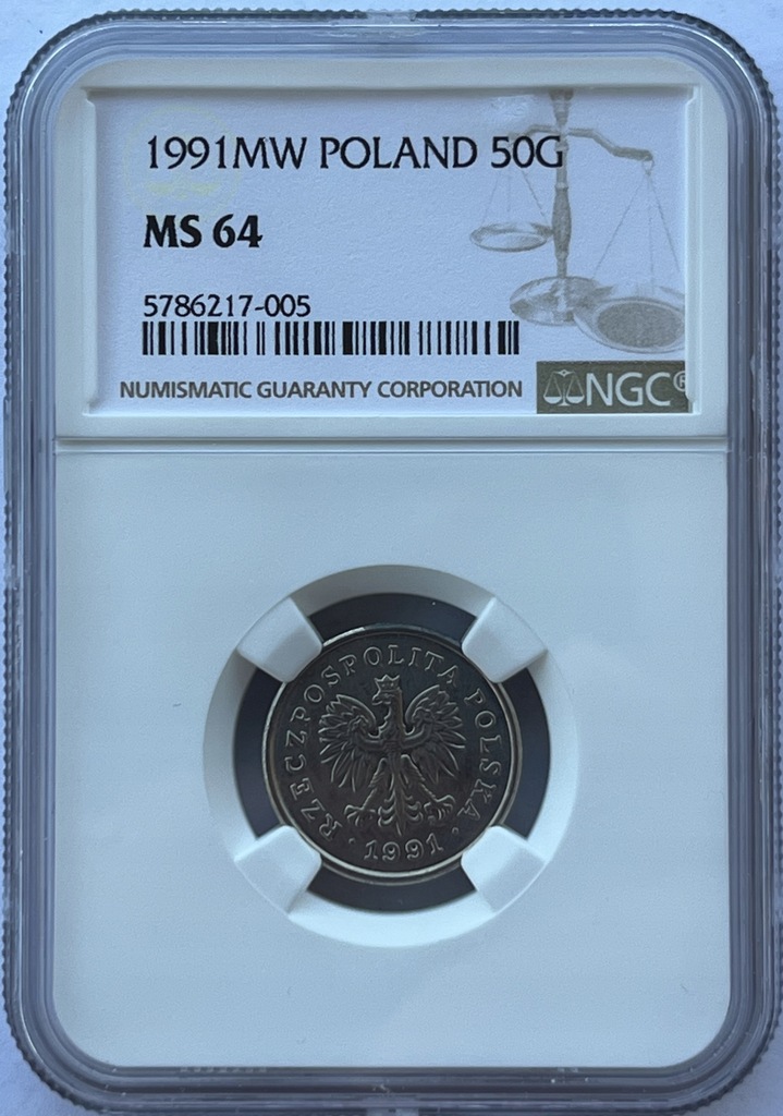50 groszy 1991 - NGC MS 64