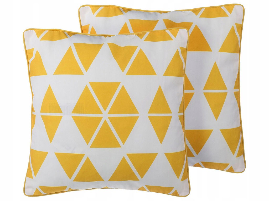 Poduszki dekoracyjne w trójkąty żółte
