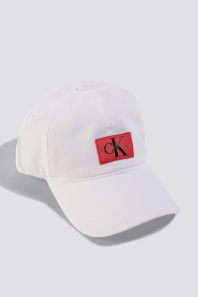 CALVIN KLEIN CZAPKA Z DASZKIEM BIAŁA LOGO 1CAF
