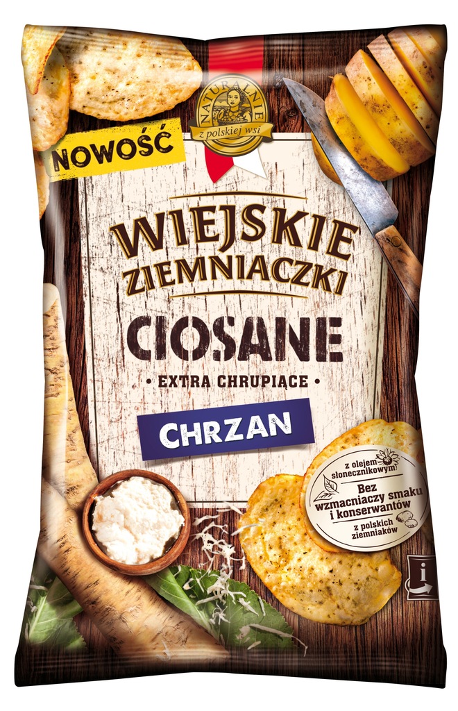 Chipsy Wiejskie Ziemniaczki Ciosane Chrzan 110g