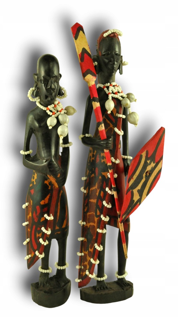 Para Masajów - oryginalna rzeźba afrykańska z hebanu