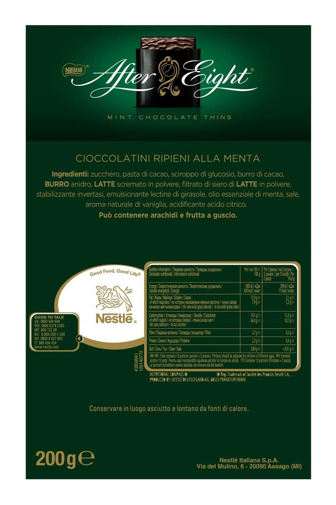 Купить Шоколадные конфеты с мятной начинкой After Eight 200 г: отзывы ...