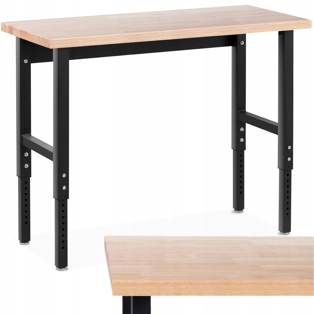 Stół warsztatowy regulowany z drewnianym blatem 68