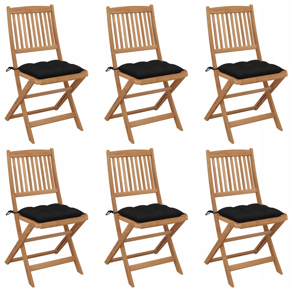 Składane krzesła ogrodowe 6 szt z poduszkami dre