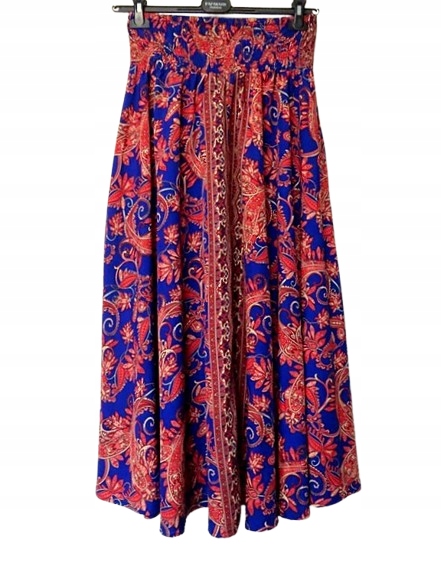 SPÓDNICA Indyjska BOHO falbany (274 ) jedwab 100% ART SILK INDIA ONE SIZE