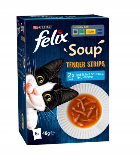 Felix Soup Filetti zupka dla kota przysmak z FILETAMI mix RYBY 6x48g