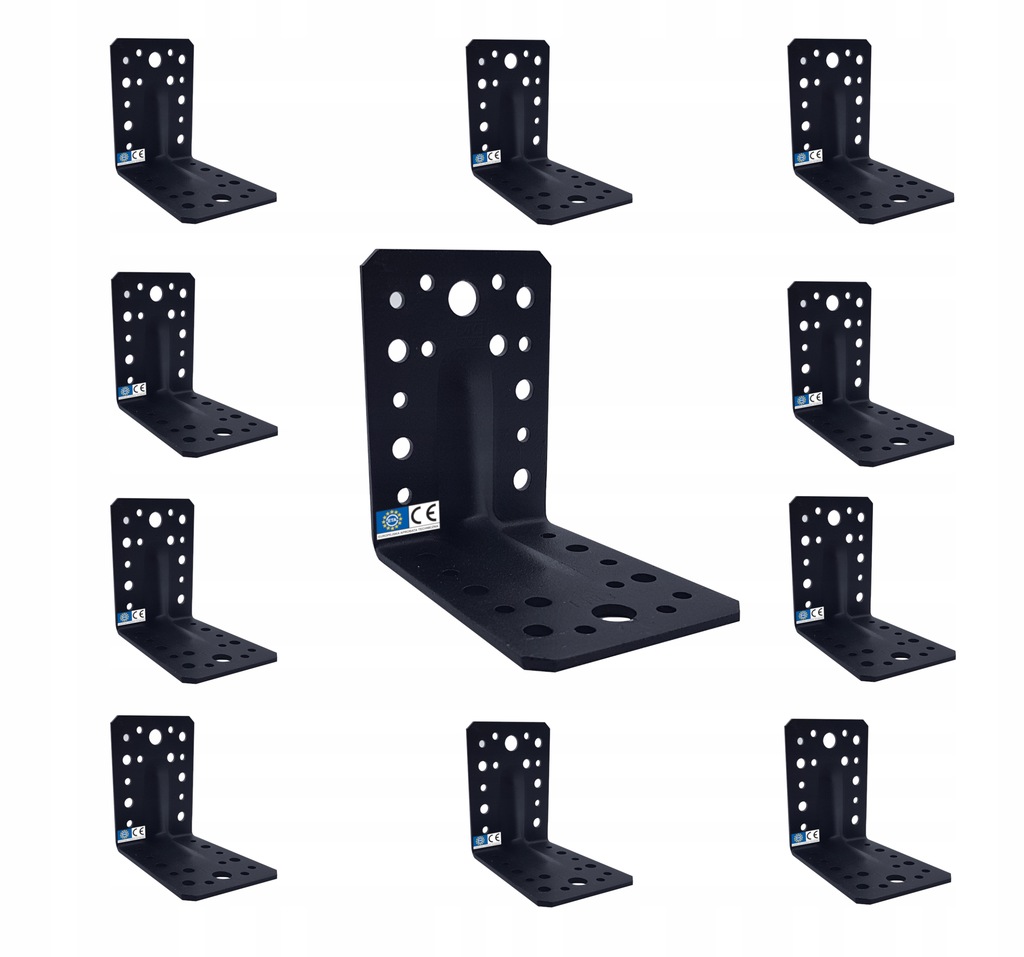 Kątownik 90x90x65 Łącznik ciesielski czarny 10szt