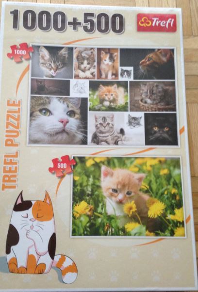 Puzzle Trefl 1000+500 kotek NOWE oryg. zapakowane