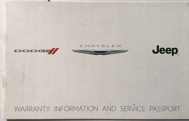 Chrysler Jeep Dodge książka serwisowa gwarancyjna j.angielski USA