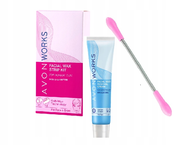 Avon Works zestaw do twarzy Plastry Krem Depilator