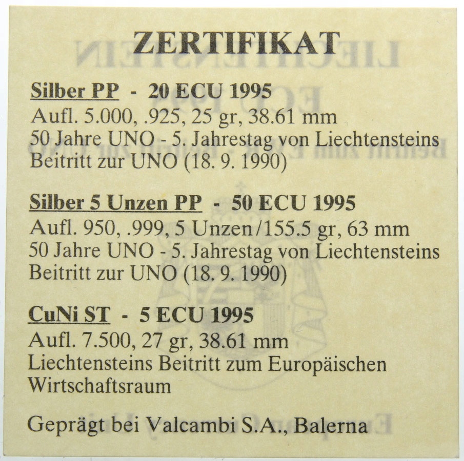 Купить Лихтенштейн - 50 экю 1995 ООН - серебро - 5 унций: отзывы, фото, характеристики в интерне-магазине Aredi.ru