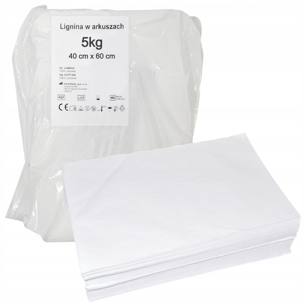 LIGNINA W ARKUSZACH PŁATACH WATA CELULOZOWA 5kg