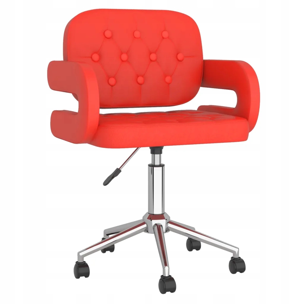 Obrotowe krzesło biurowe, winna czerwień, sztuczna