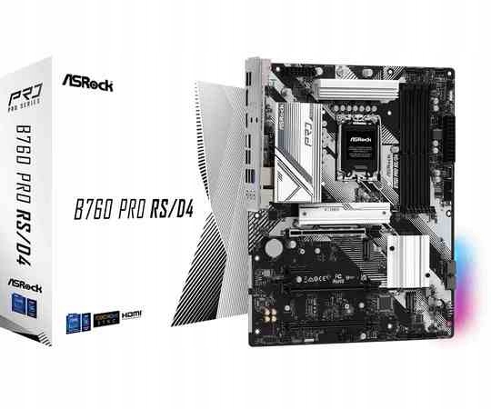 ASRock B760 PRO RS/D4 / Intel B760 / LGA1700 / 4x DDR4 / 3x M.2 / HDMI / DP