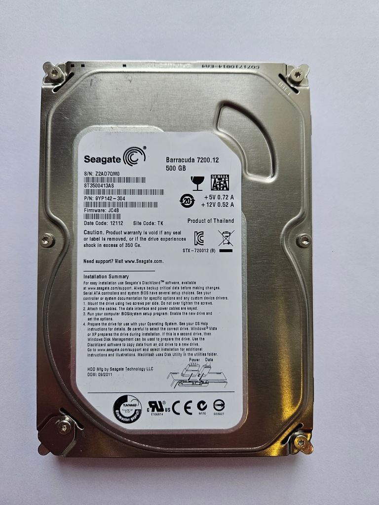 Dysk twardy Seagate ST3500413AS 500GB SATA III 3,5"