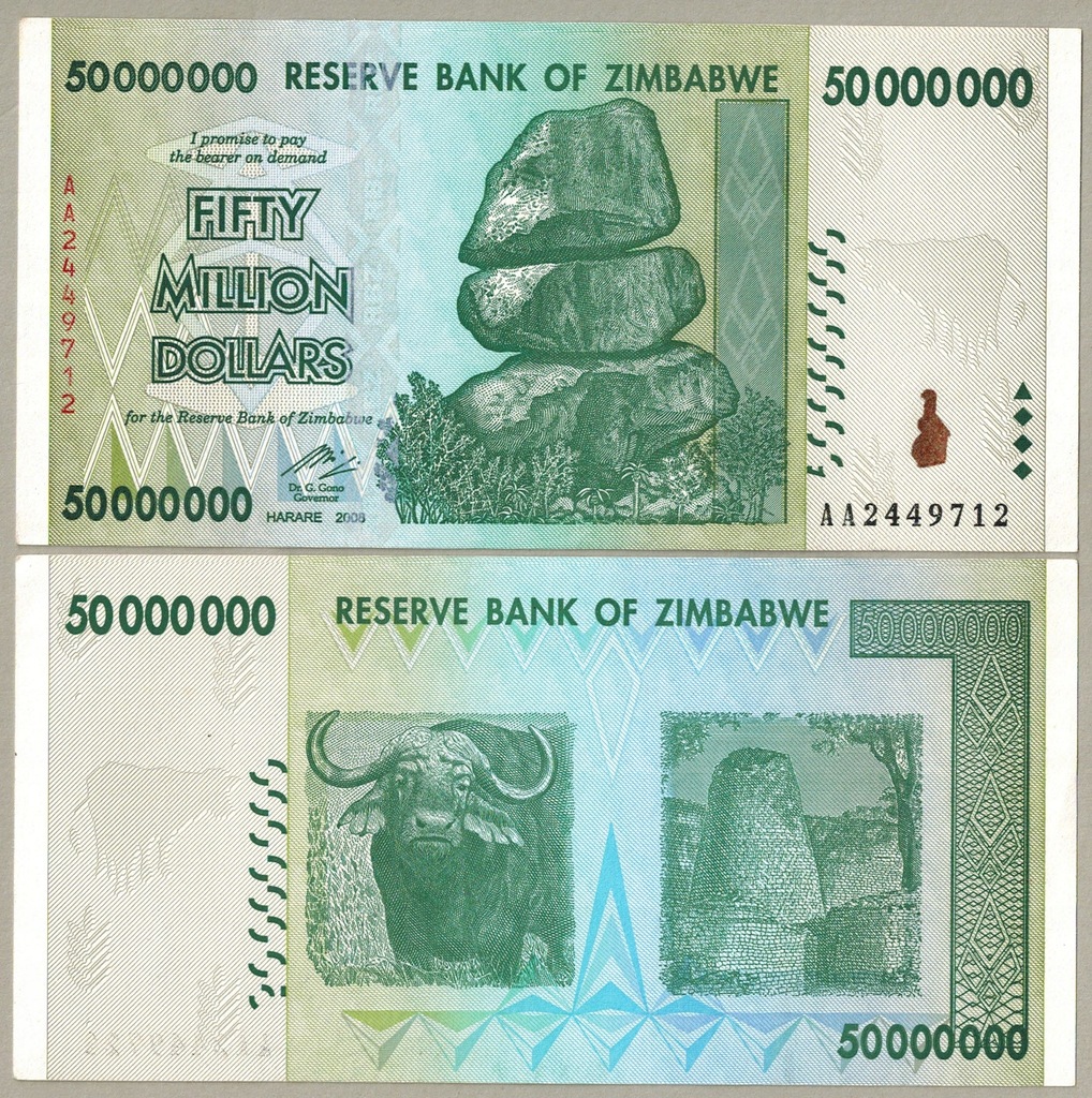 Zimbabwe - 50000000 Dolar 2008 P-79 AU