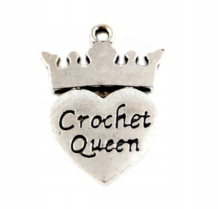 Zawieszka Serce w koronie Crochet Queen 1 szt