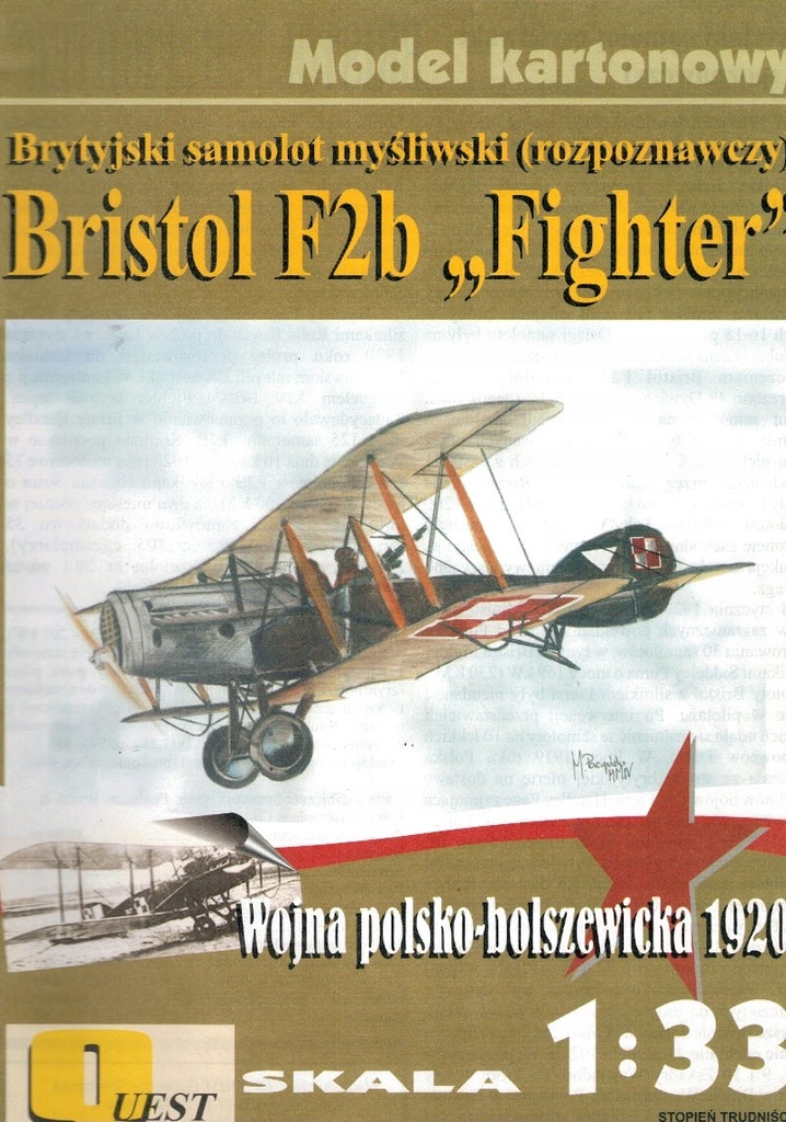 Model kartonowy samolot Bristol F2b Fighter