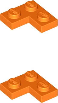 LEGO Płytka 2x2 Narożna Pomarańczowy 2420 - 2szt
