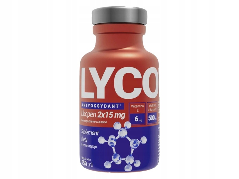 Napój LYCOPEN Antyoxidant Drink Witamina E + Kurkuma (15 x 250 ml)