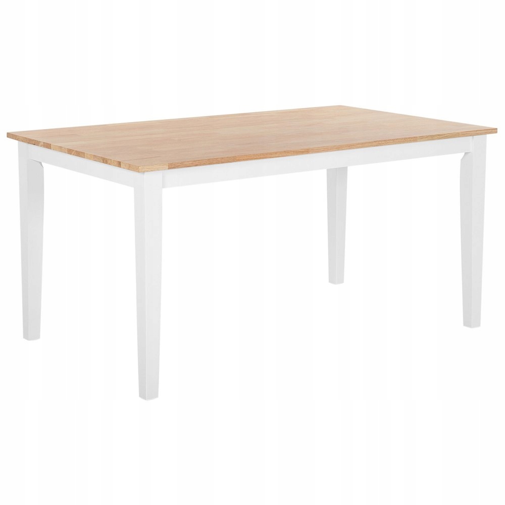 Stół do jadalni drewniany 150 x 90 cm jasny z biał