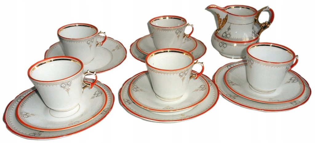 FILIŻANKI + MLECZNIK WAŁBRZYCH CARL TIELSCH 12251659071 oficjalne