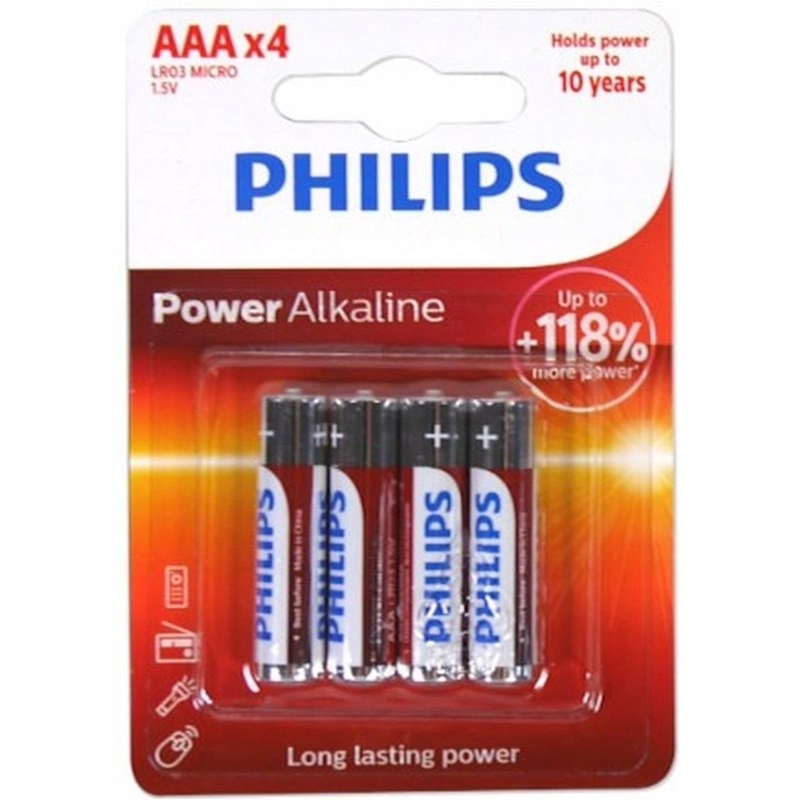 Philips - Zestaw baterii alkalicznych AAA/R03 4szt