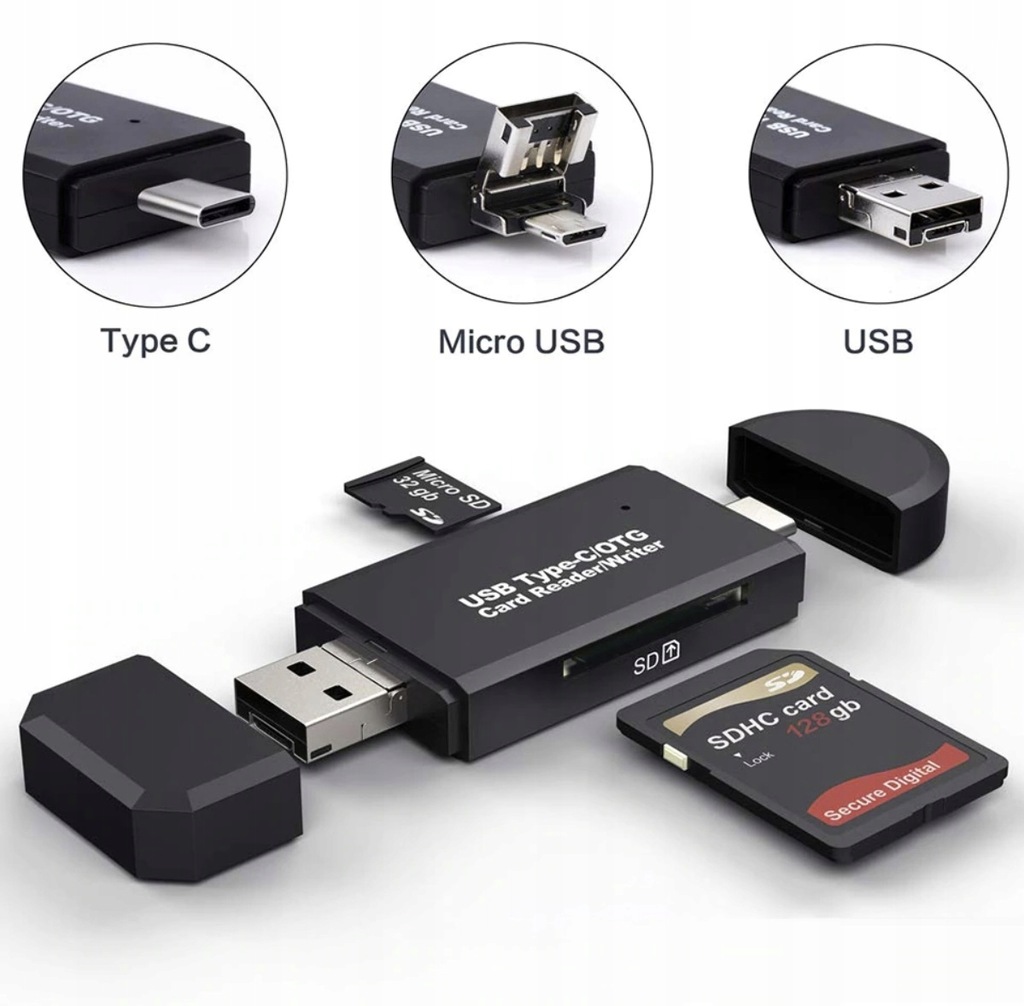 Купить КАРТРИДЕР SD MICRO SD 3В1 USB A USB-C MICRO USB: отзывы, фото, характеристики в интерне-магазине Aredi.ru