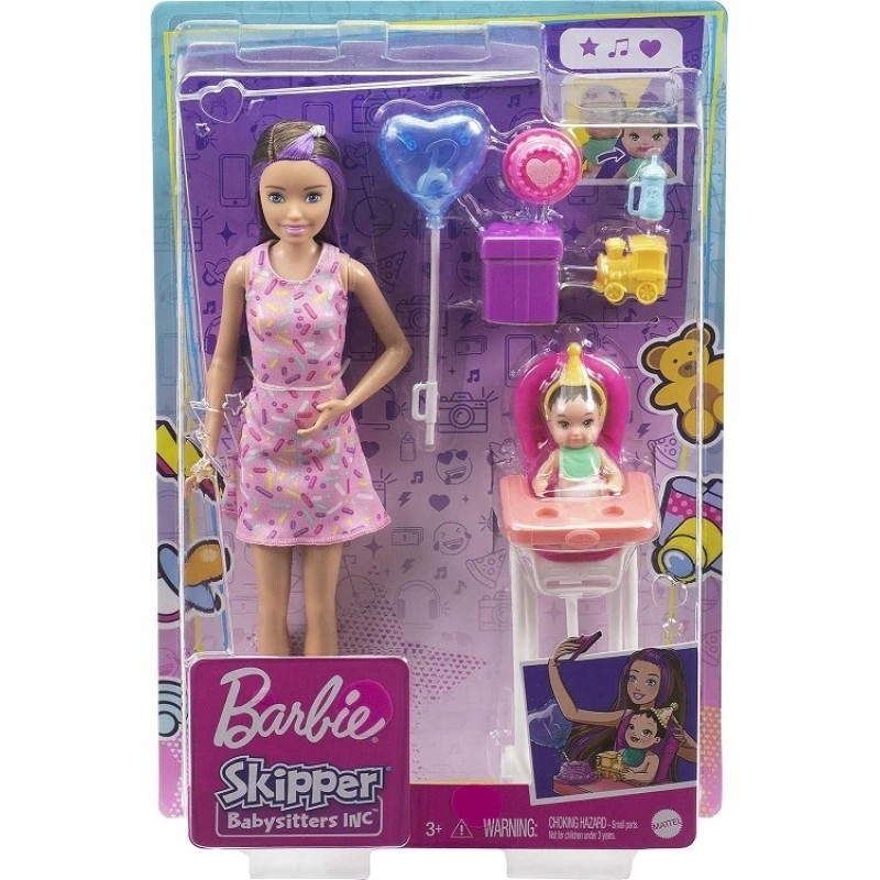 BARBIE OPIEKUNKA I BOBAS + AKCESORIA GRP40