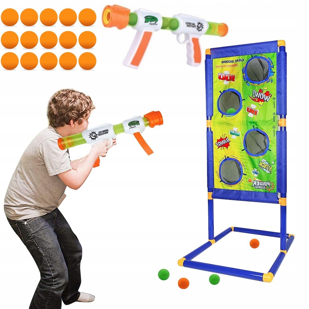 Pistolet AIR Popper na kulki piankowe + tarcza 11369015779
