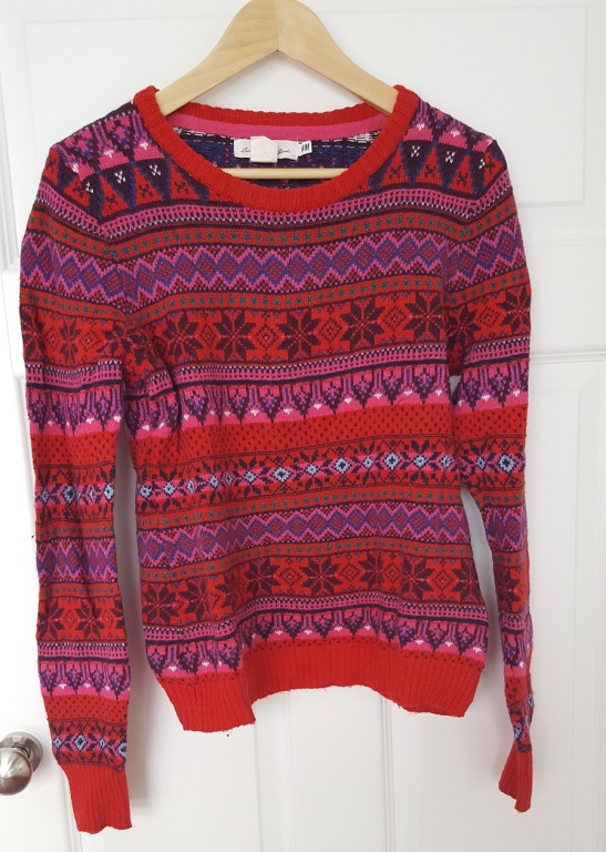 sweter kolorowy zimowy, S, H&M