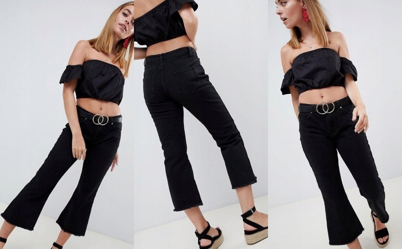 S4D210*MISSGUIDED PETITE JEANSY DZWONY 7/8 34 U06