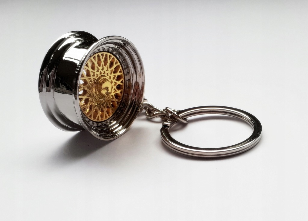 Brelok do kluczy felga BBS RS szeroki rant złota