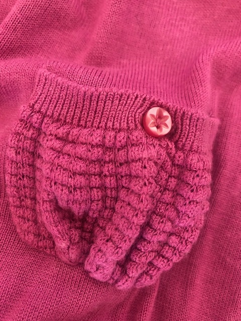 MANGO cienki kardigan z bufkami sweterS/36 różowy