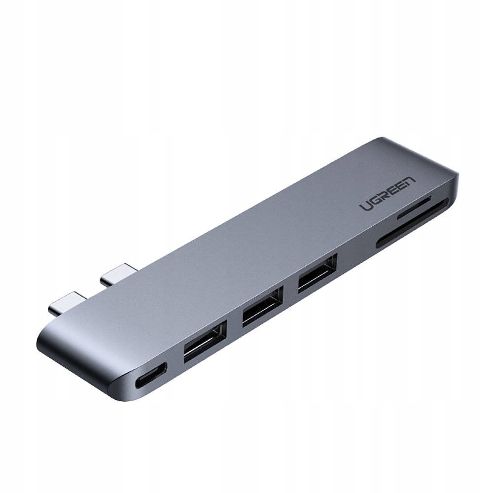 Ugreen wielofunkcyjny HUB 2x USB Typ C szary