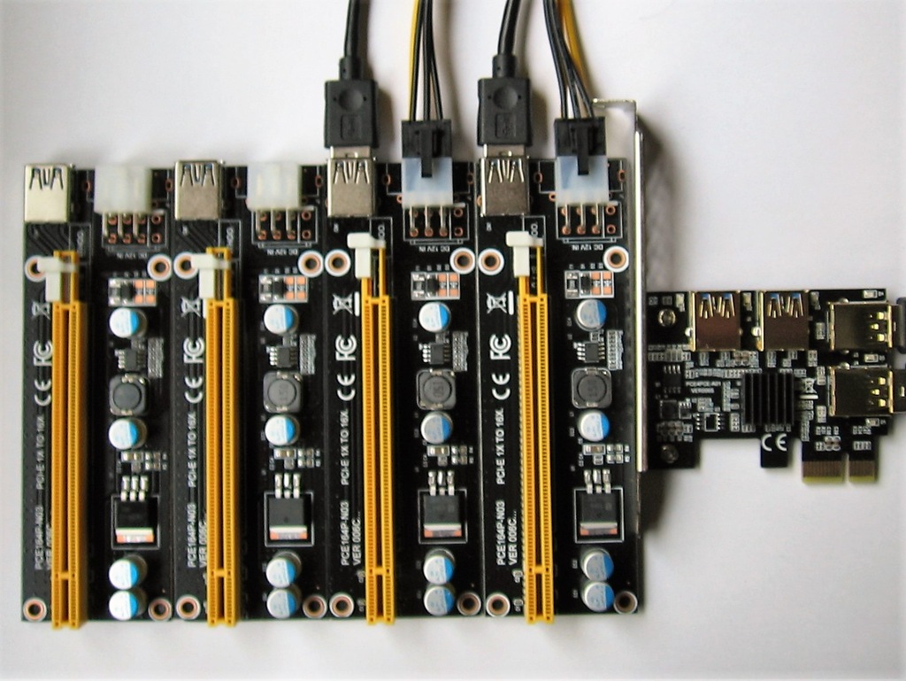 ADAPTER PCI-E X 1 TO 4 X PCI-E X1 + 4 X RISER