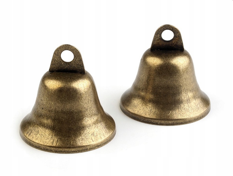 Dzwoneczek metalowy dźwięczny stary mosiądz 38 mm