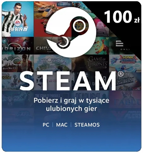 Doładowanie Steam cyfrowa 100 PLN