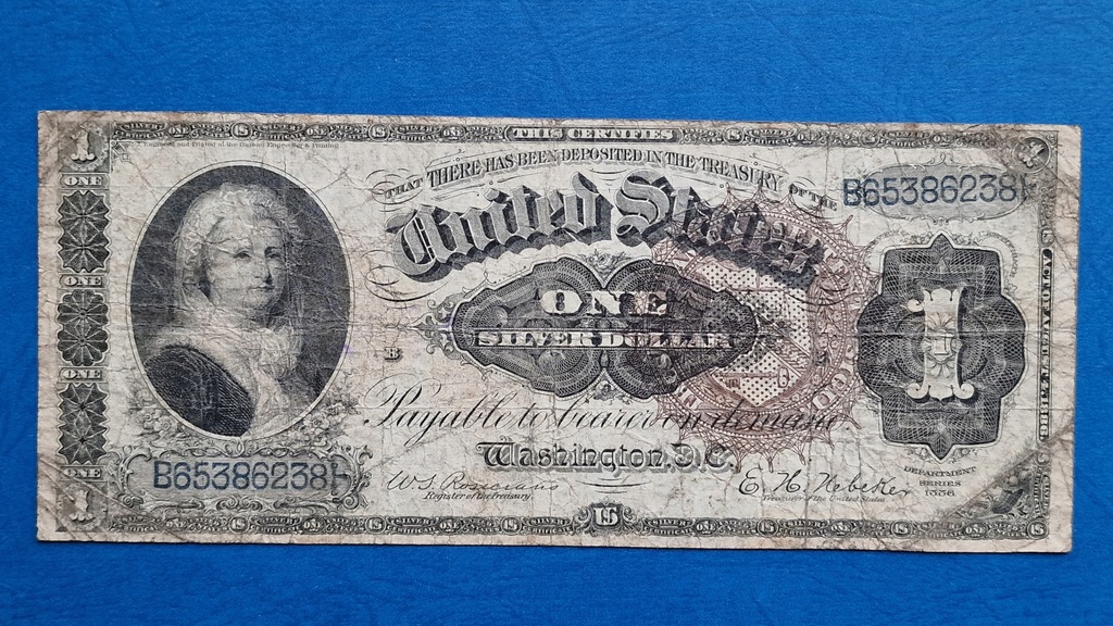 1 dolar USA 1886 Silver Certificate MARTHA RZADKI!!!