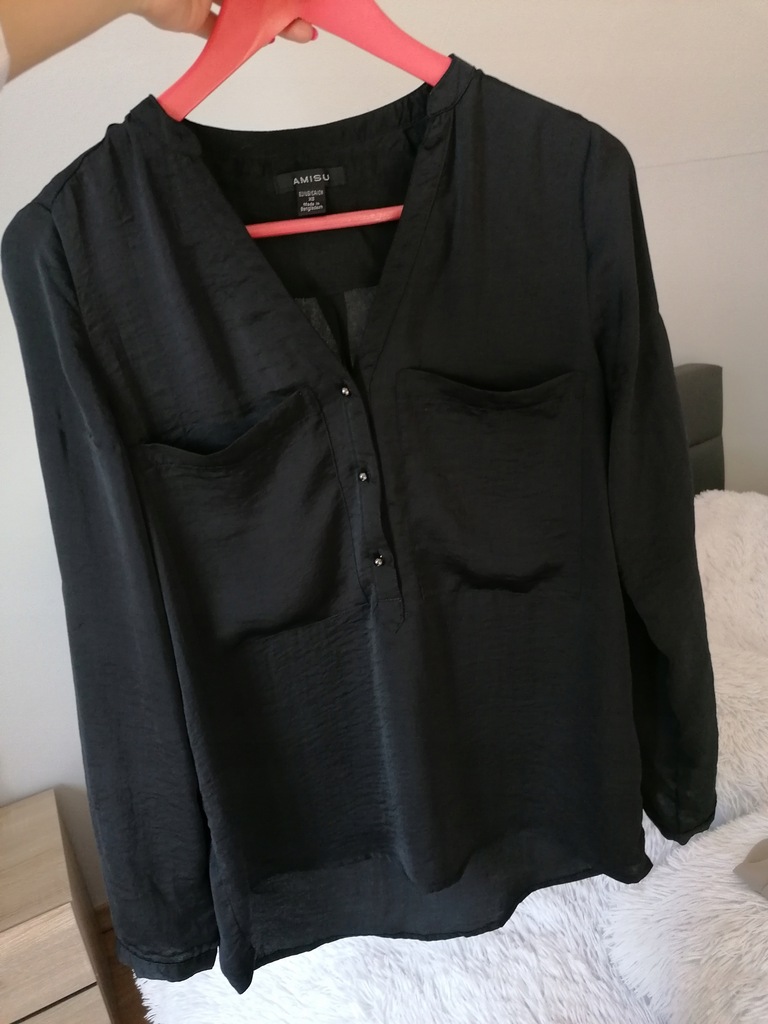 Amisu piękna czarna koszula XS/S