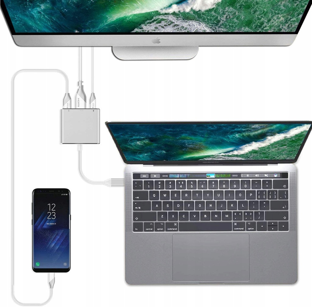 Купить АДАПТЕР ТИПА-C НА HDMI 4K + USB 3.0 + USB-C: отзывы, фото, характеристики в интерне-магазине Aredi.ru