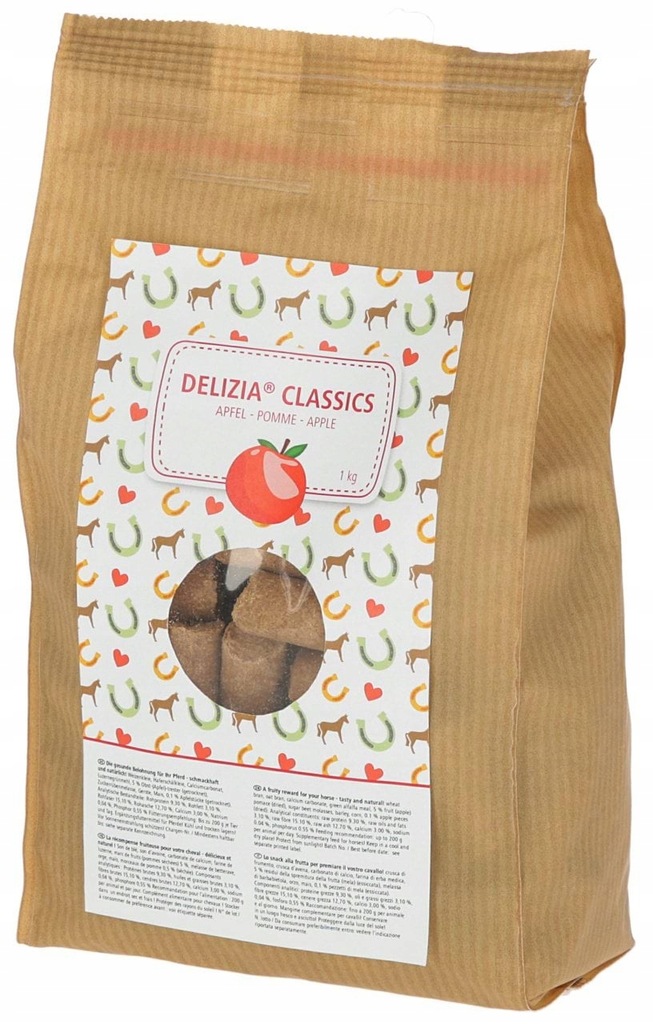 Cukierki Smakołyki dla konia Delizia Classic, jabłko,1 kg, Kerbl